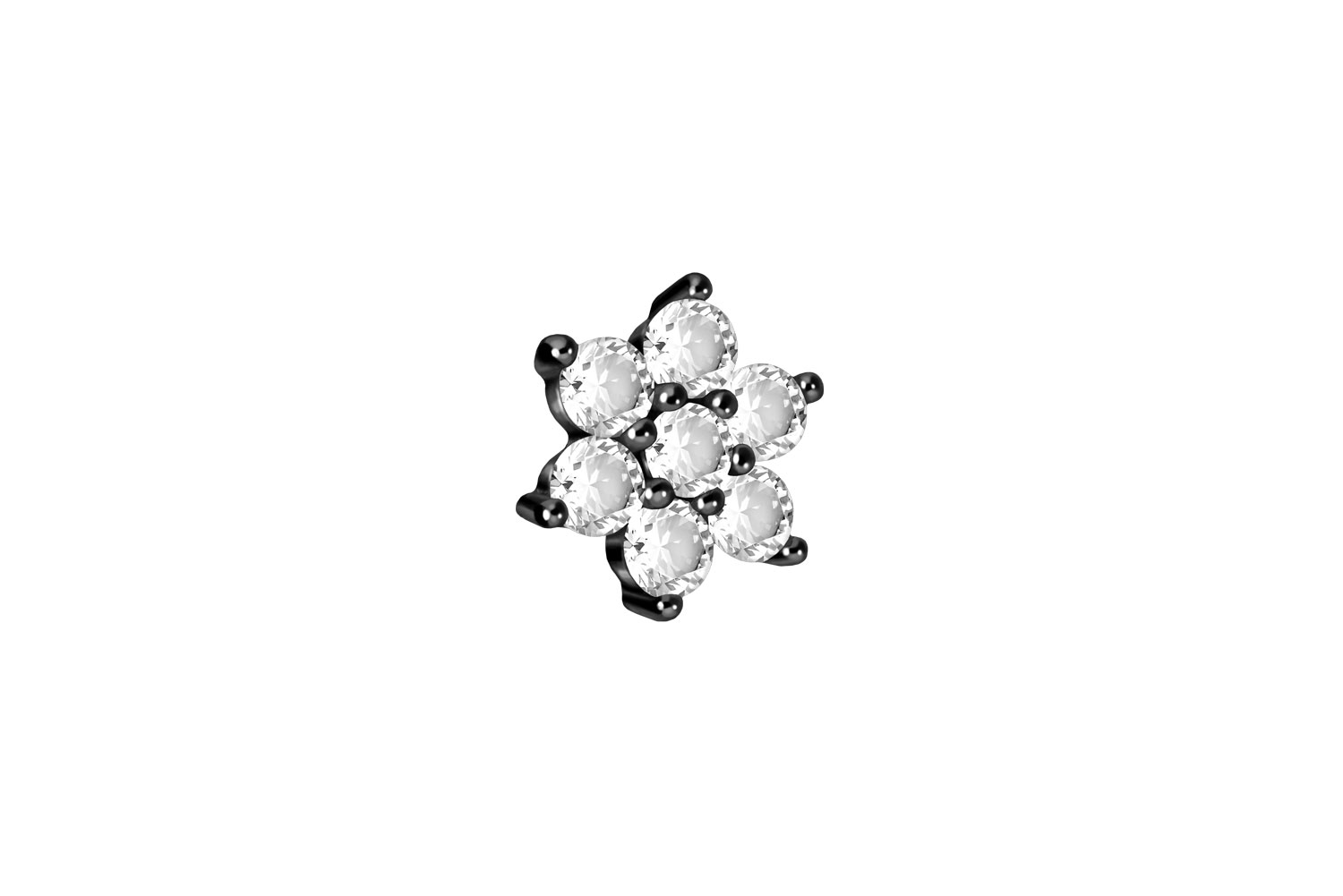 Titan Schraubaufsatz mit Außengewinde KRISTALLBLUME von Piercingline